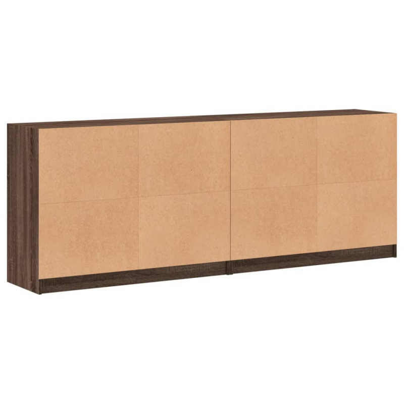Bücherschrank mit Türen Braun Eichen-Optik 204x37x75 cm