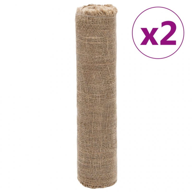 Jute-Rollen 2 Stk. 0,5x50 m 100 % Jute 200 g/m²