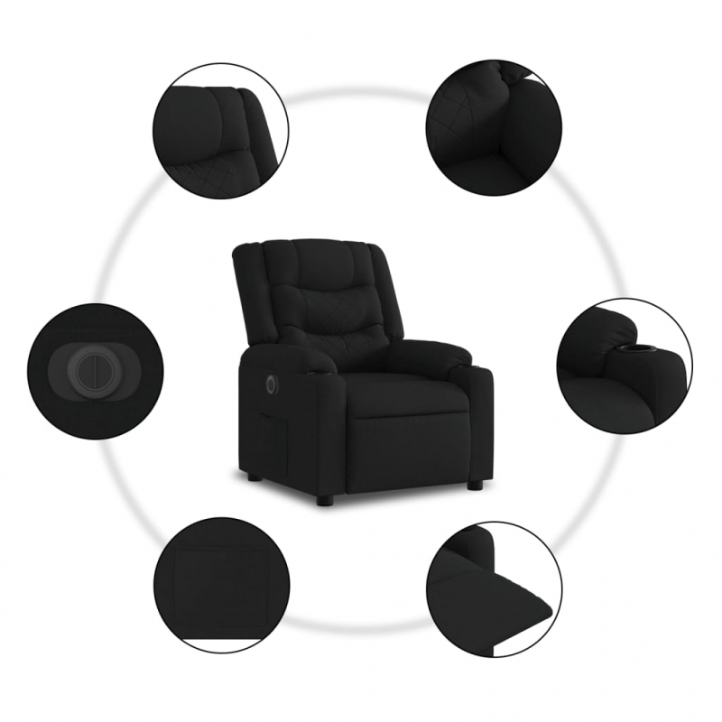 Relaxsessel Elektrisch Schwarz Stoff