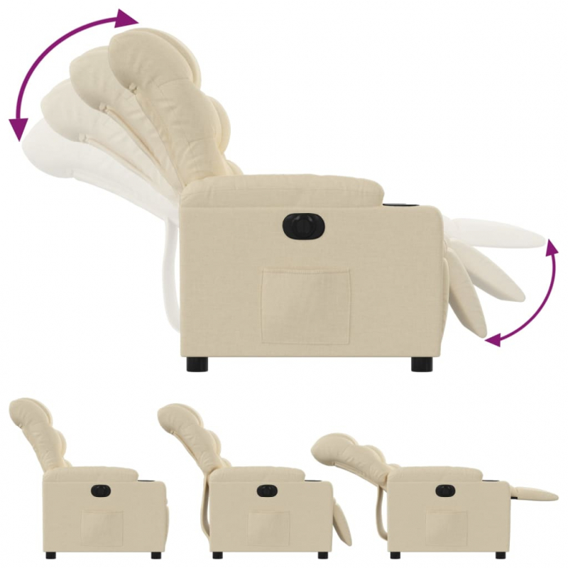Relaxsessel Elektrisch Creme Stoff