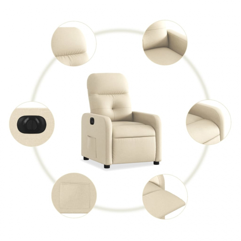 Relaxsessel Elektrisch Creme Stoff