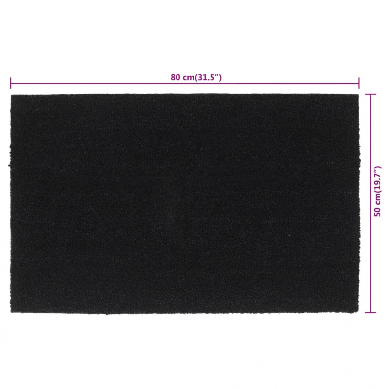 Fußmatte Schwarz 50x80 cm Kokosfaser Getuftet