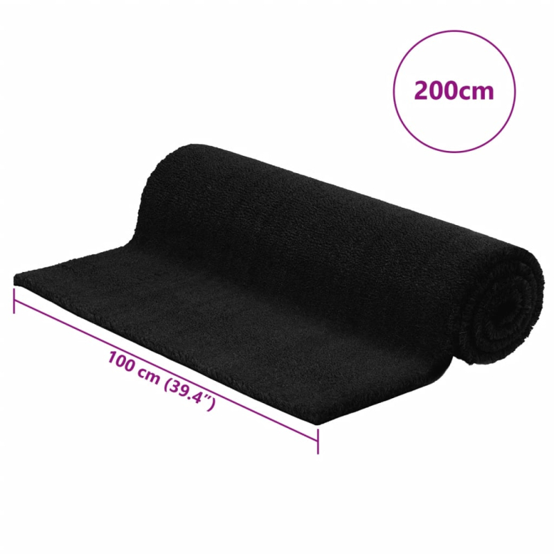 Fußmatte Schwarz 100x200 cm Kokosfaser Getuftet
