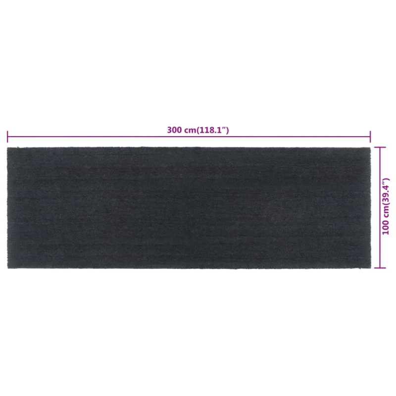 Fußmatte Dunkelgrau 100x300 cm Kokosfaser Getuftet