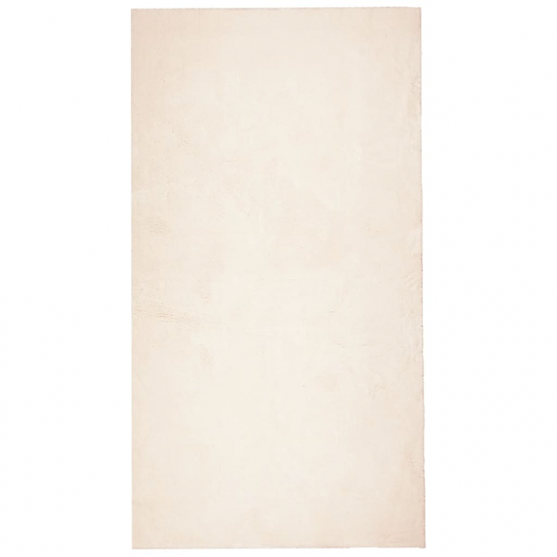 Teppich HUARTE Kurzflor Weich und Waschbar Beige 60x110 cm