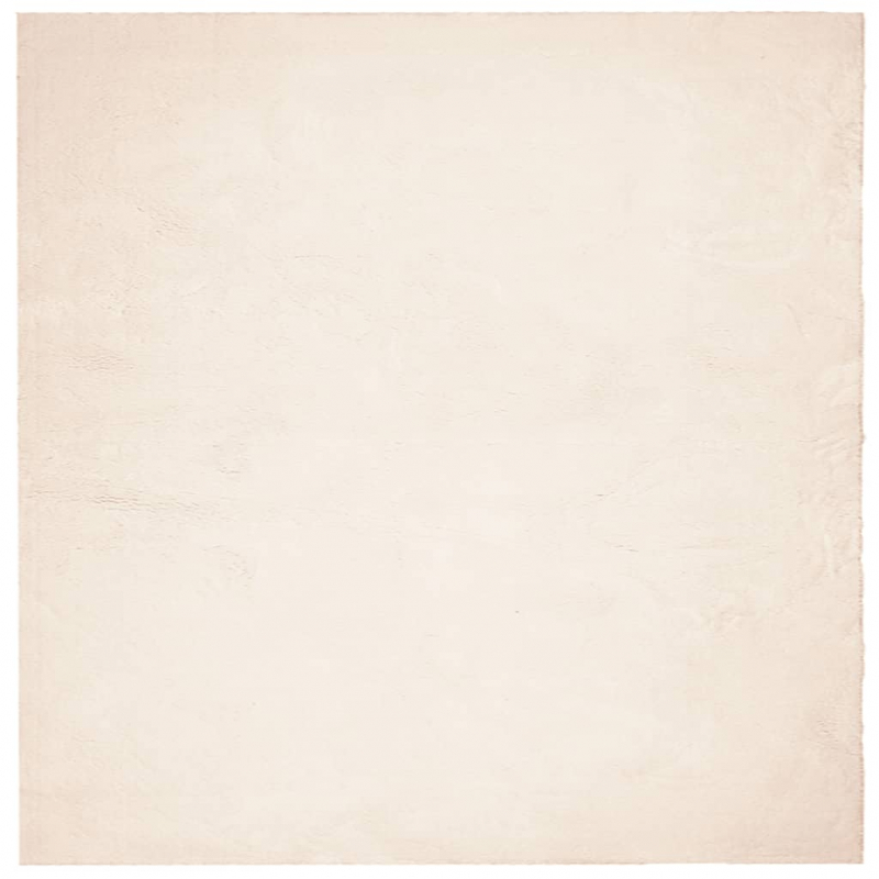 Teppich HUARTE Kurzflor Weich und Waschbar Beige 120x120 cm