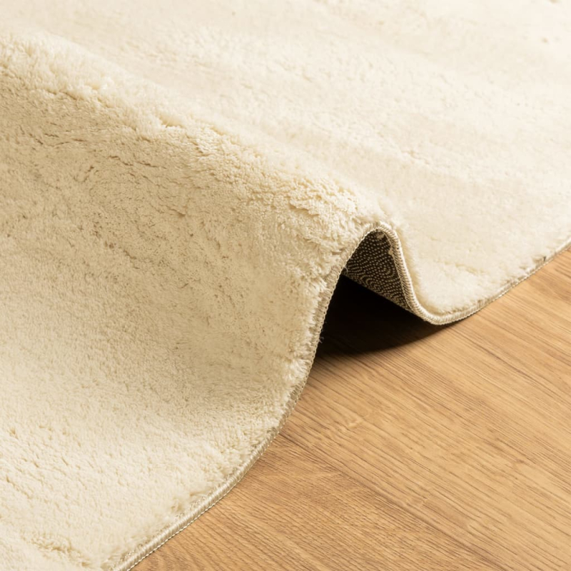 Teppich HUARTE Kurzflor Weich und Waschbar Creme 80x200 cm