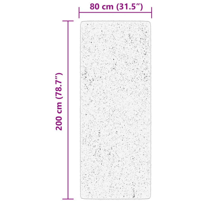 Teppich HUARTE Kurzflor Weich und Waschbar Creme 80x200 cm