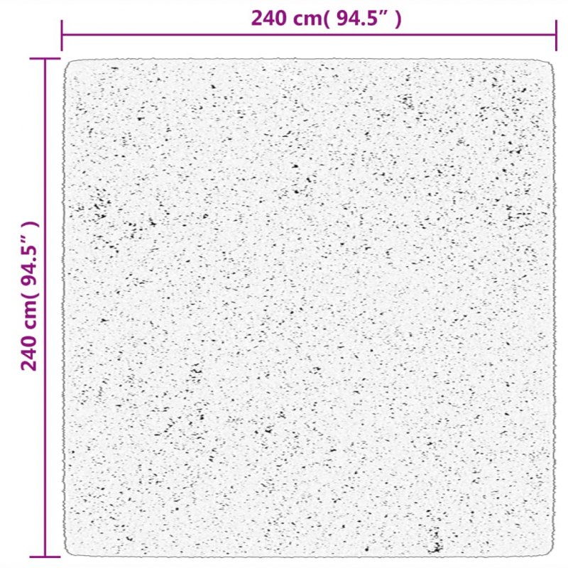 Teppich HUARTE Kurzflor Weich und Waschbar Creme 240x240 cm