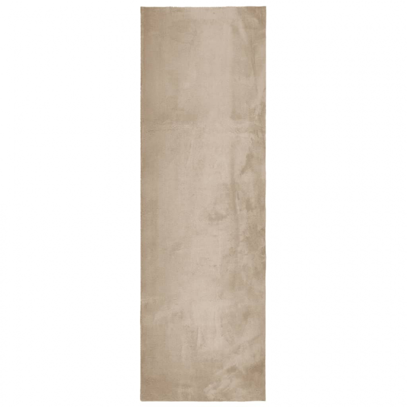 Teppich HUARTE Kurzflor Weich und Waschbar Sandfarben 80x250 cm