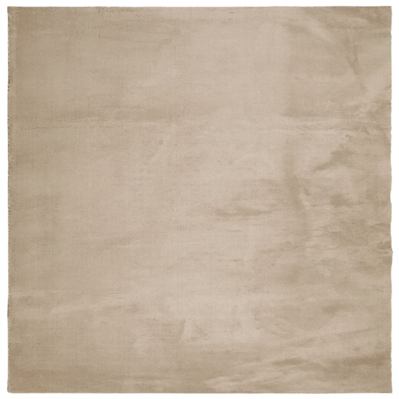 Teppich HUARTE Kurzflor Weich und Waschbar Sandfarben 240x240cm