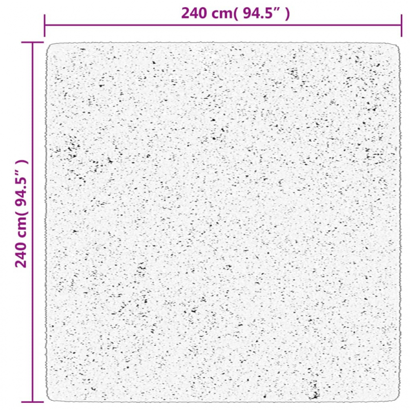 Teppich HUARTE Kurzflor Weich und Waschbar Sandfarben 240x240cm