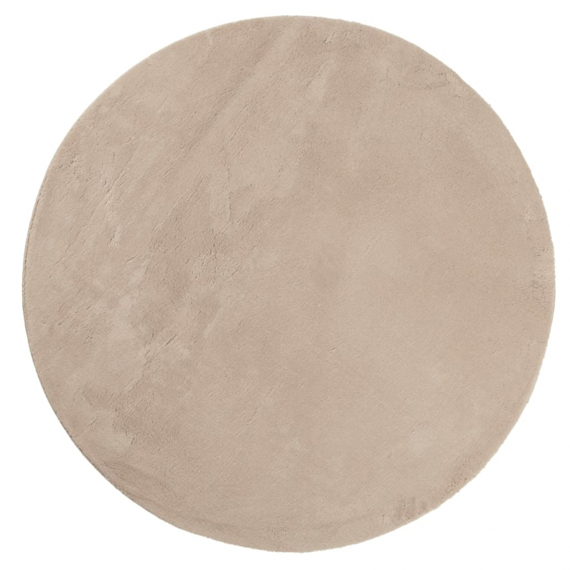 Teppich HUARTE Kurzflor Weich und Waschbar Sandfarben Ø 160 cm