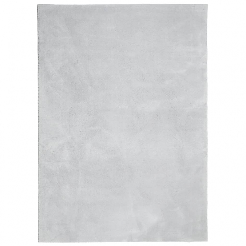 Teppich HUARTE Kurzflor Weich und Waschbar Grau 240x340 cm