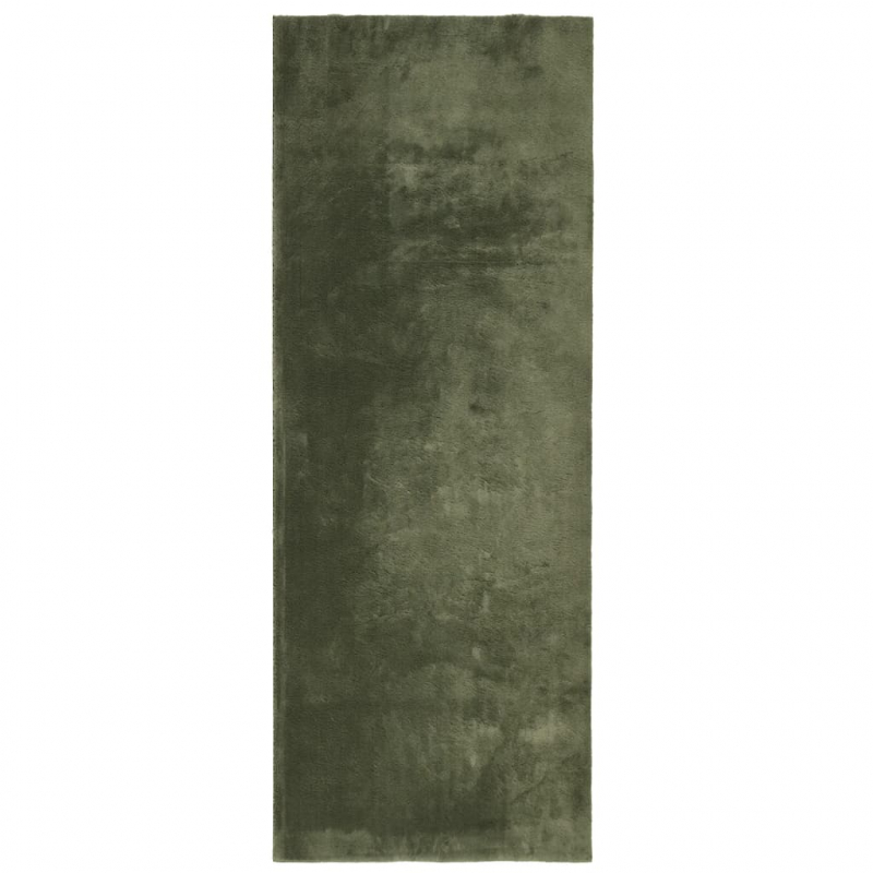 Teppich HUARTE Kurzflor Weich und Waschbar Waldgrün 80x200 cm