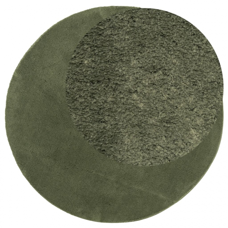 Teppich HUARTE Kurzflor Weich und Waschbar Waldgrün Ø 160 cm