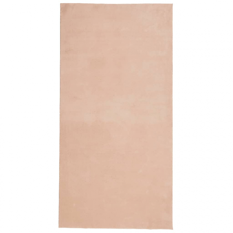 Teppich HUARTE Kurzflor Weich und Waschbar Blassrosa 100x200 cm