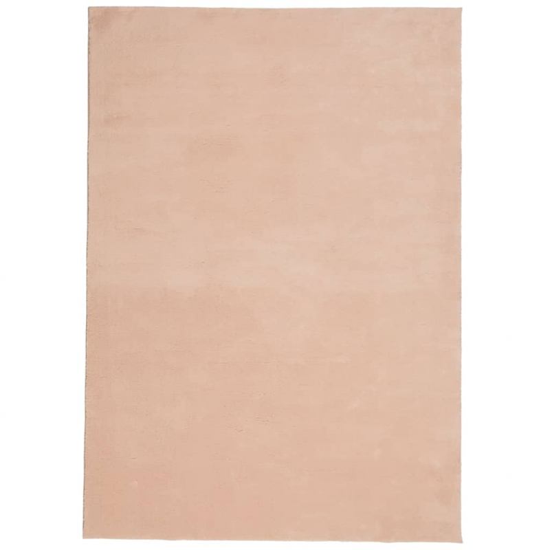 Teppich HUARTE Kurzflor Weich und Waschbar Blassrosa 140x200 cm