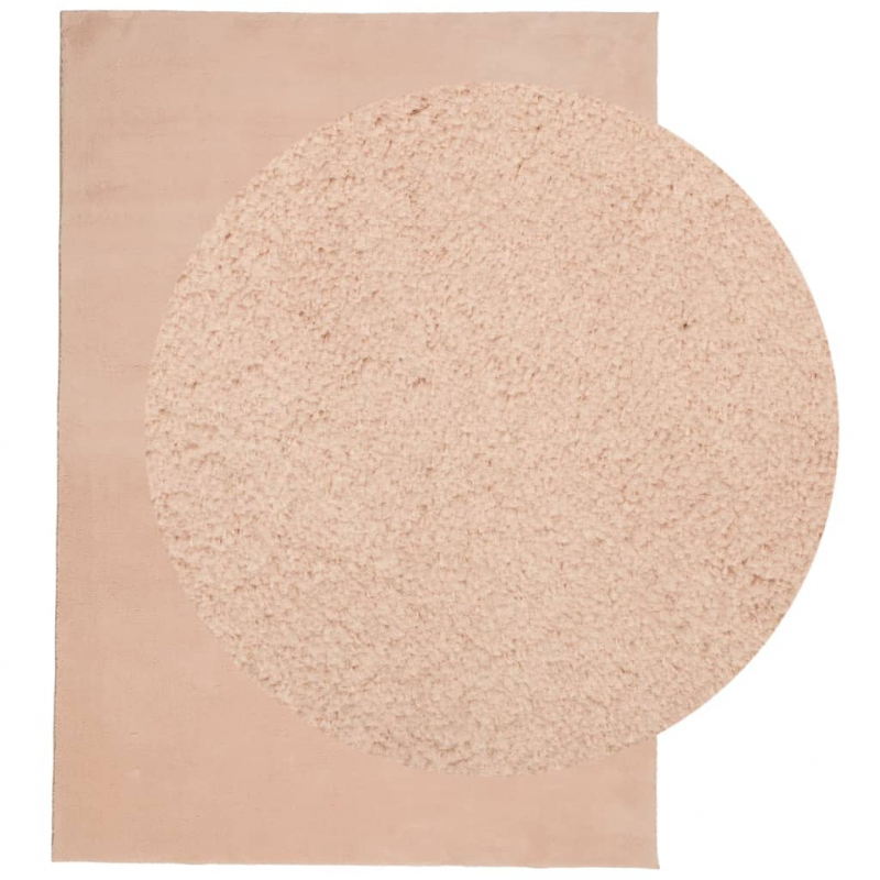 Teppich HUARTE Kurzflor Weich und Waschbar Blassrosa 140x200 cm