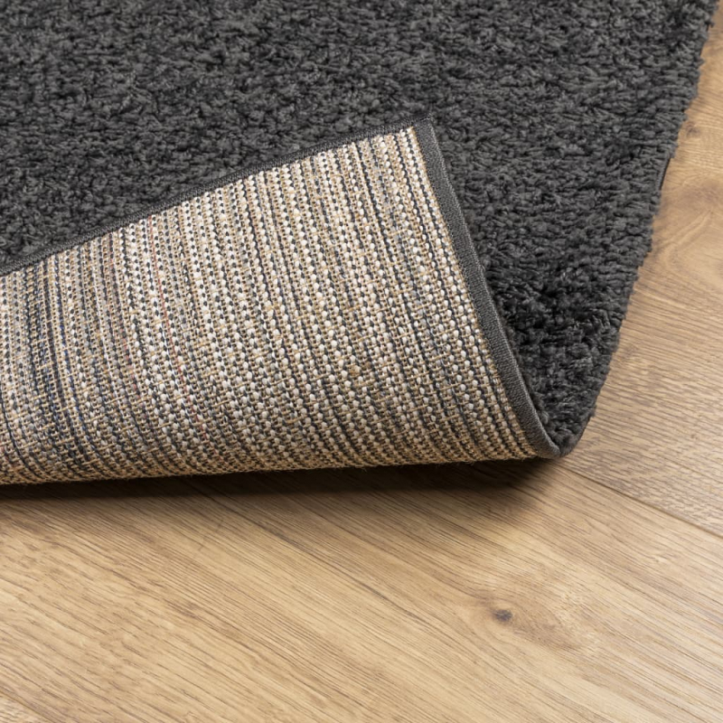 Teppich Shaggy Hochflor Modern Anthrazit 60x110 cm