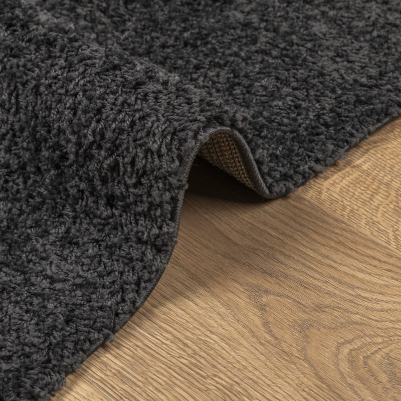 Teppich Shaggy Hochflor Modern Anthrazit 100x200 cm