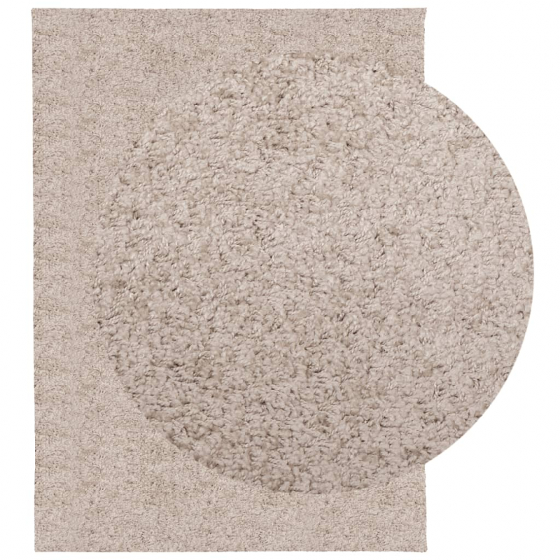 Shaggy-Teppich PAMPLONA Hochflor Modern Beige 140x200 cm