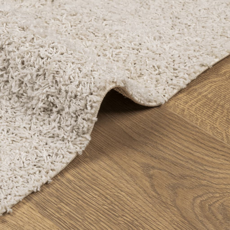 Teppich Shaggy Hochflor Modern Creme 60x110 cm