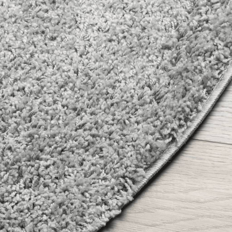 Shaggy-Teppich PAMPLONA Hochflor Modern Grau Ø 100 cm