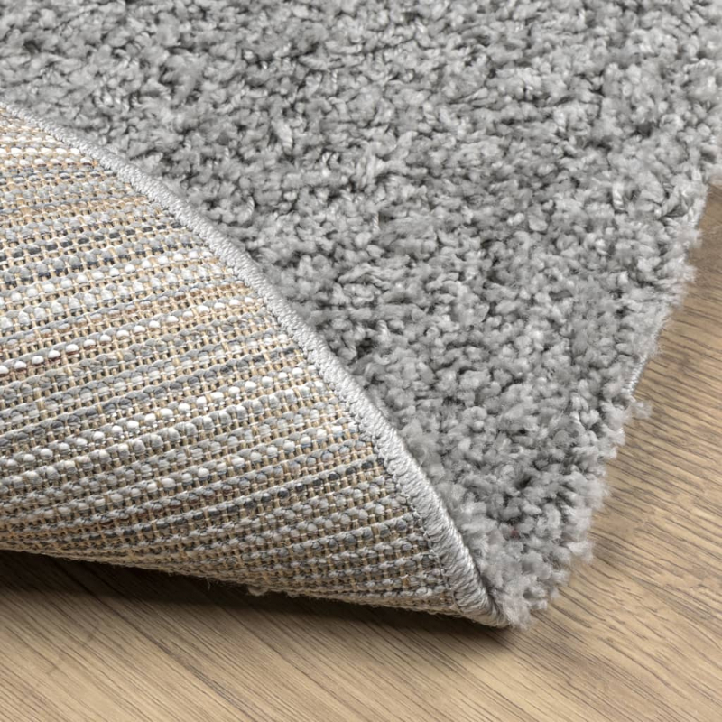 Shaggy-Teppich PAMPLONA Hochflor Modern Grau Ø 160 cm