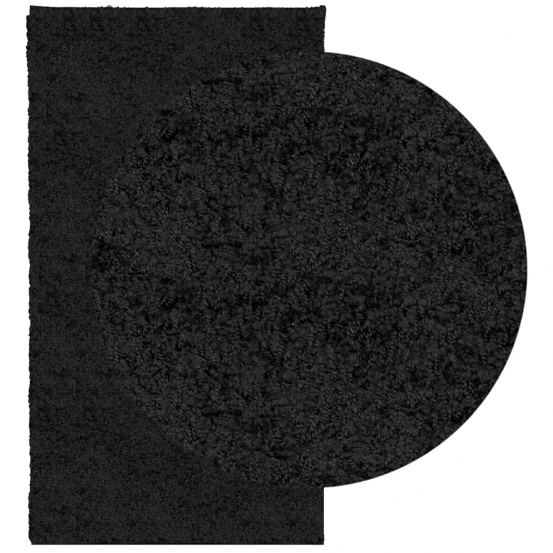 Shaggy-Teppich PAMPLONA Hochflor Modern Schwarz 60x110 cm