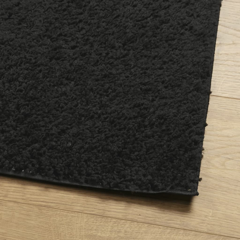 Shaggy-Teppich PAMPLONA Hochflor Modern Schwarz 60x110 cm