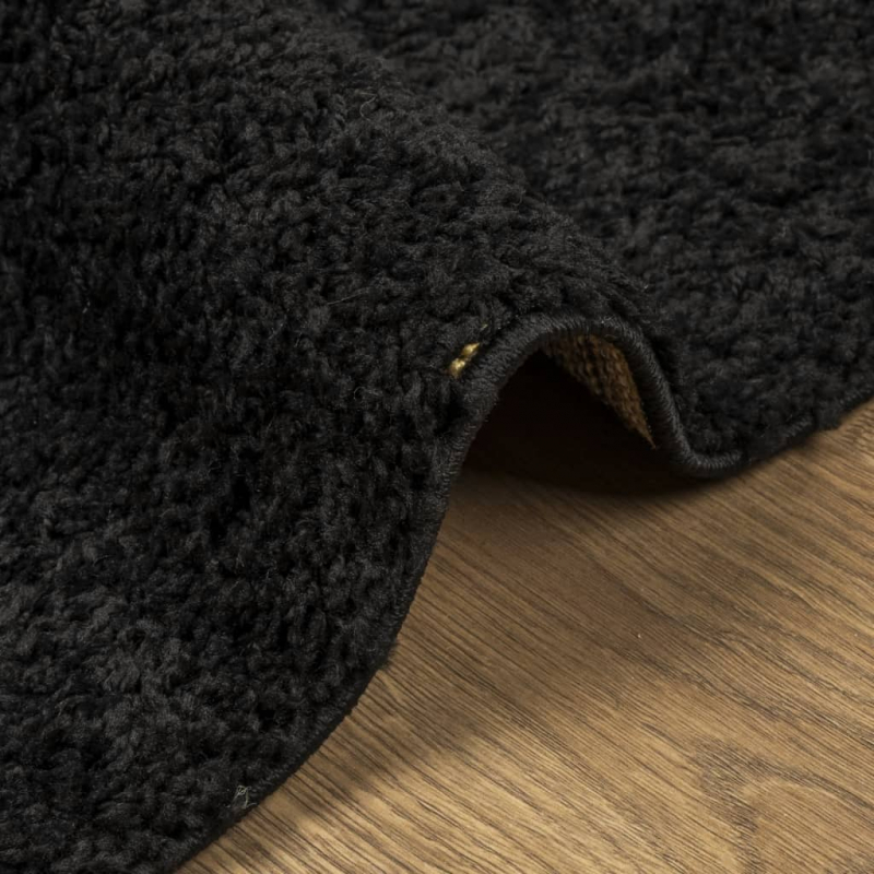 Shaggy-Teppich PAMPLONA Hochflor Modern Schwarz 60x110 cm