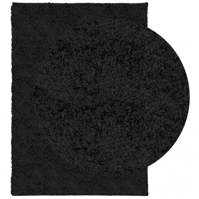 Shaggy-Teppich PAMPLONA Hochflor Modern Schwarz 120x170 cm