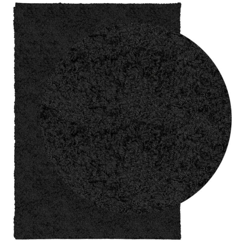 Shaggy-Teppich PAMPLONA Hochflor Modern Schwarz 160x230 cm