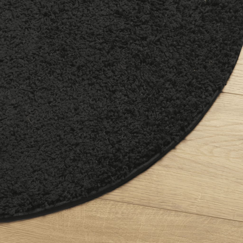 Shaggy-Teppich PAMPLONA Hochflor Modern Schwarz Ø 240 cm