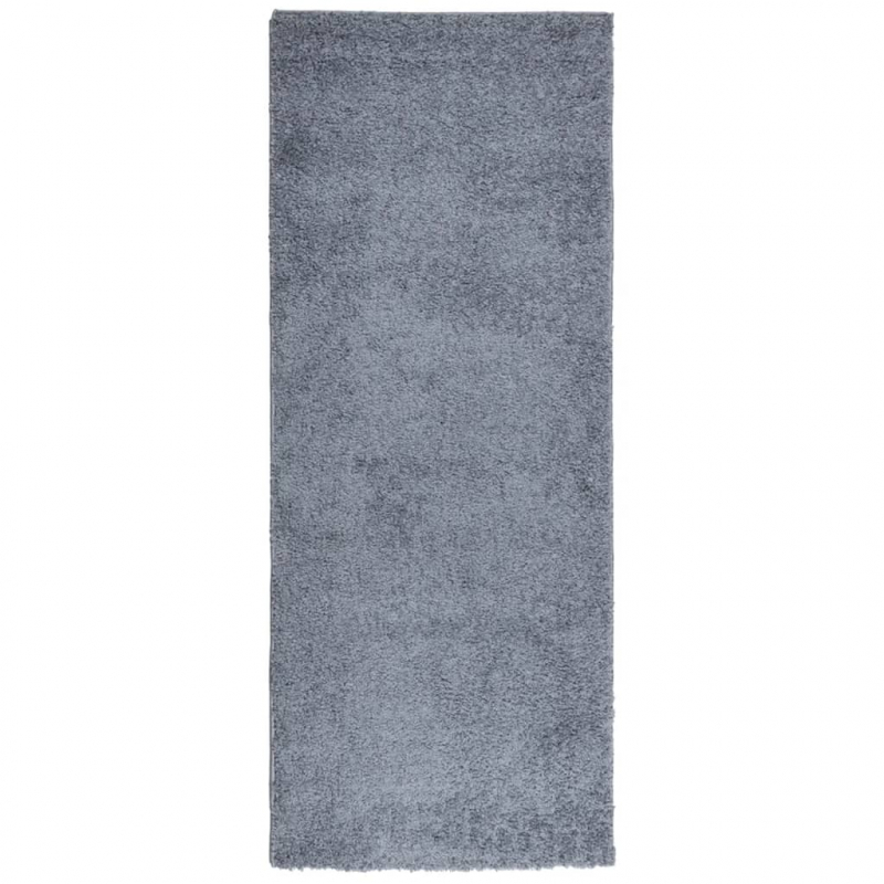 Teppich Shaggy Hochflor Modern Blau 80x200 cm