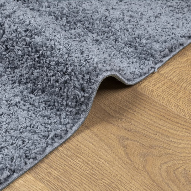 Teppich Shaggy Hochflor Modern Blau 240x240 cm