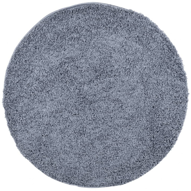 Teppich Shaggy Hochflor Modern Blau Ø 120 cm