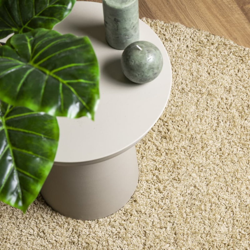 Teppich Shaggy Hochflor Modern Golden Ø 160 cm
