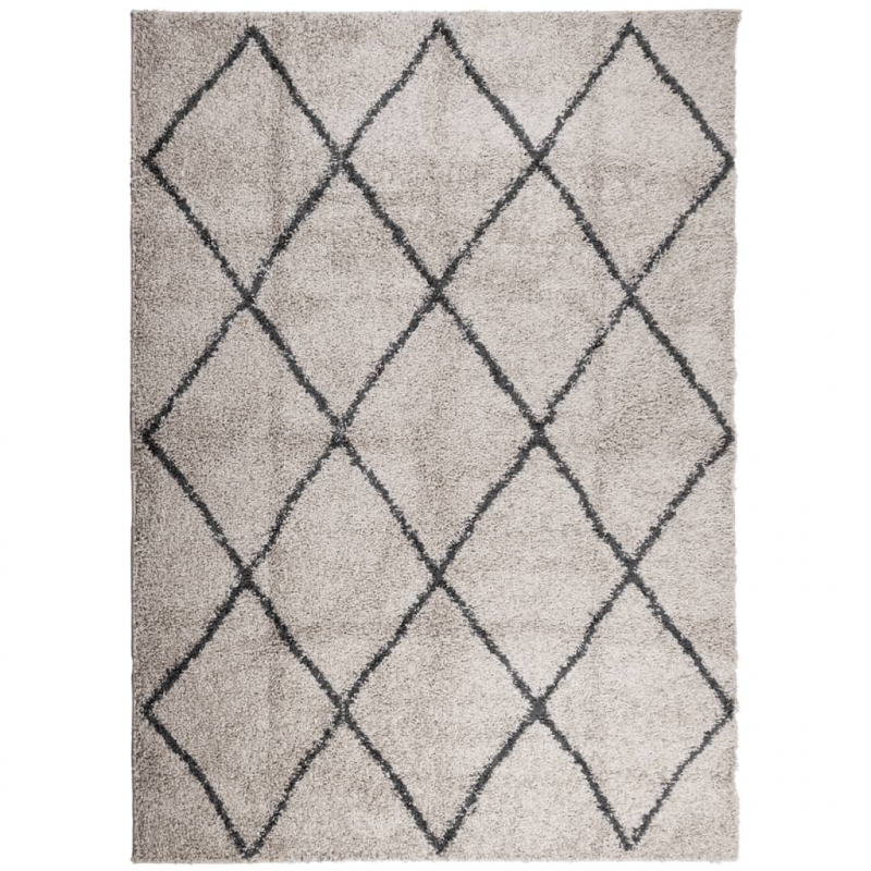 Shaggy-Teppich Hochflor Modern Beige Anthrazit 200x280 cm