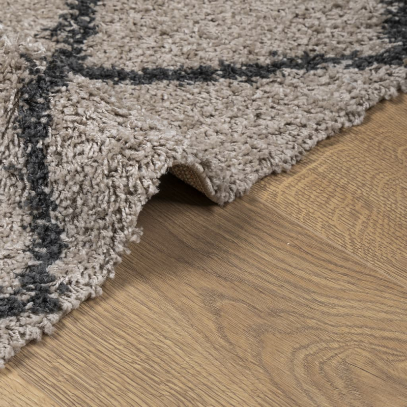 Shaggy-Teppich Hochflor Modern Beige Anthrazit 240x340 cm