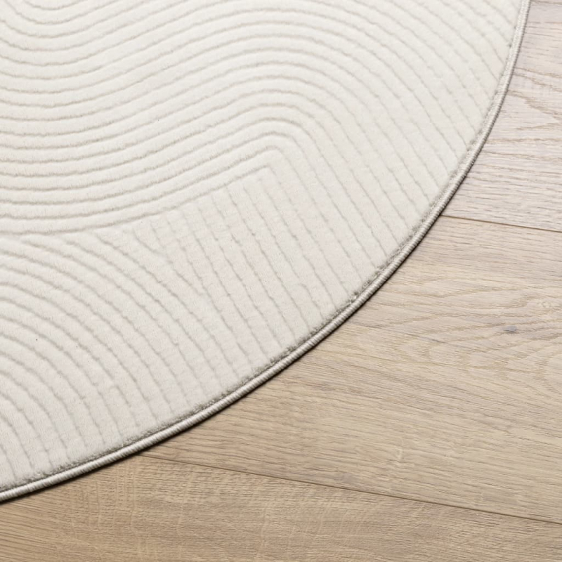 Teppich IZA Kurzflor Skandinavischer Look Creme Ø 120 cm