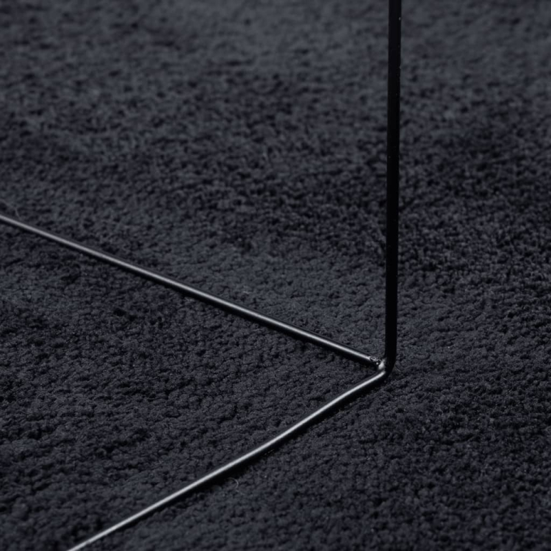 Teppich OVIEDO Kurzflor Schwarz 120x120 cm
