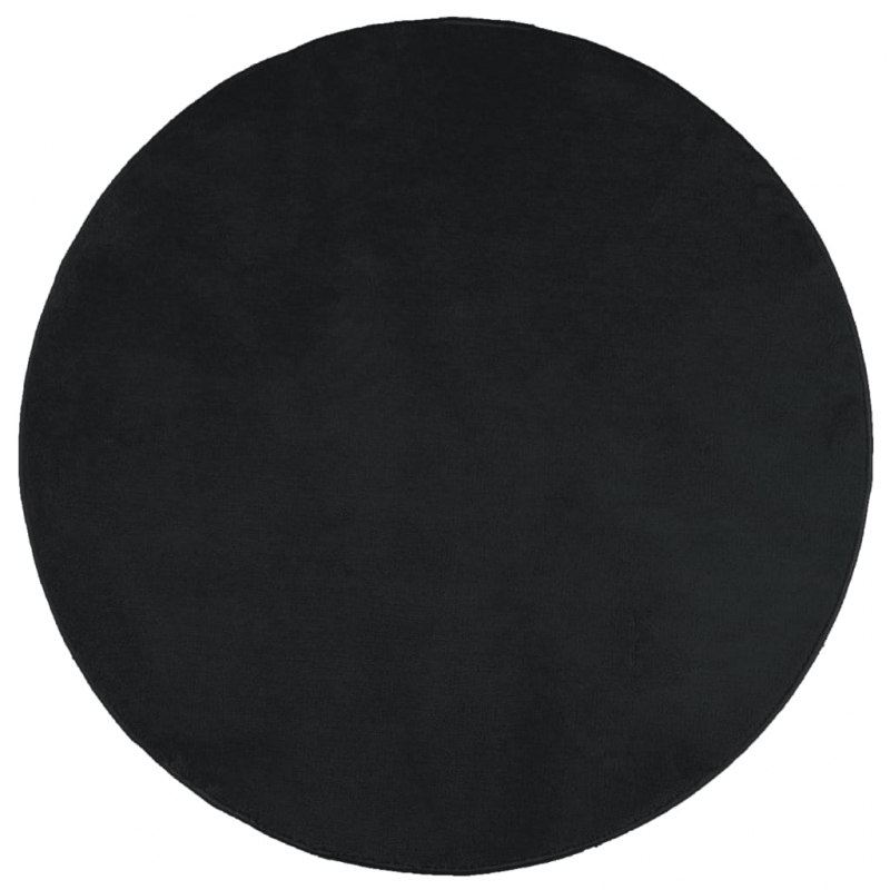 Teppich OVIEDO Kurzflor Schwarz Ø 160 cm