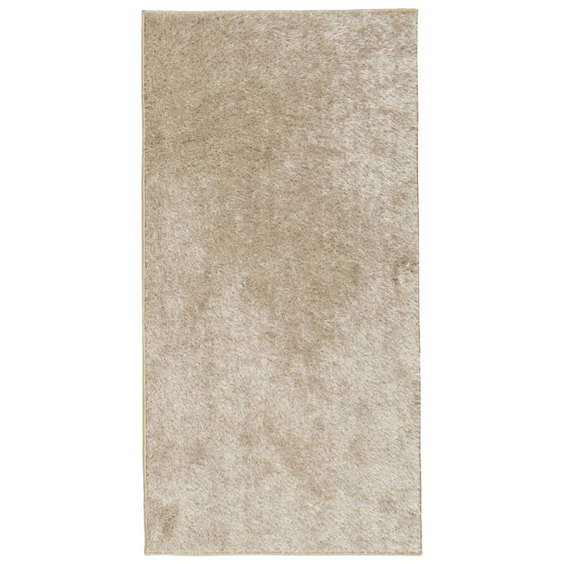 Teppich ISTAN Hochflor Glänzend Beige 80x150 cm