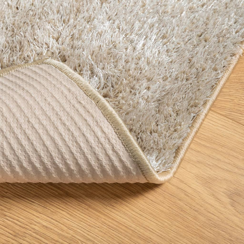 Teppich ISTAN Hochflor Glänzend Beige 160x230 cm