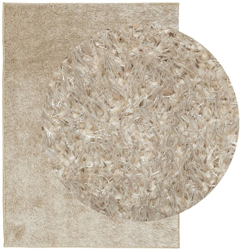 Teppich ISTAN Hochflor Glänzend Beige 200x280 cm