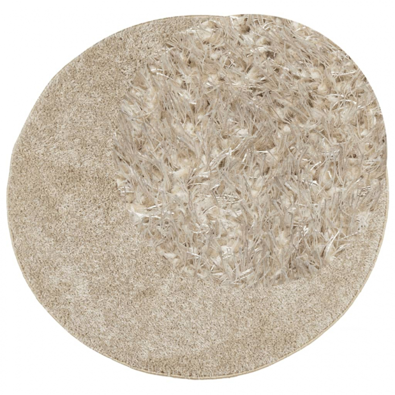 Teppich ISTAN Hochflor Glänzend Beige Ø 80 cm