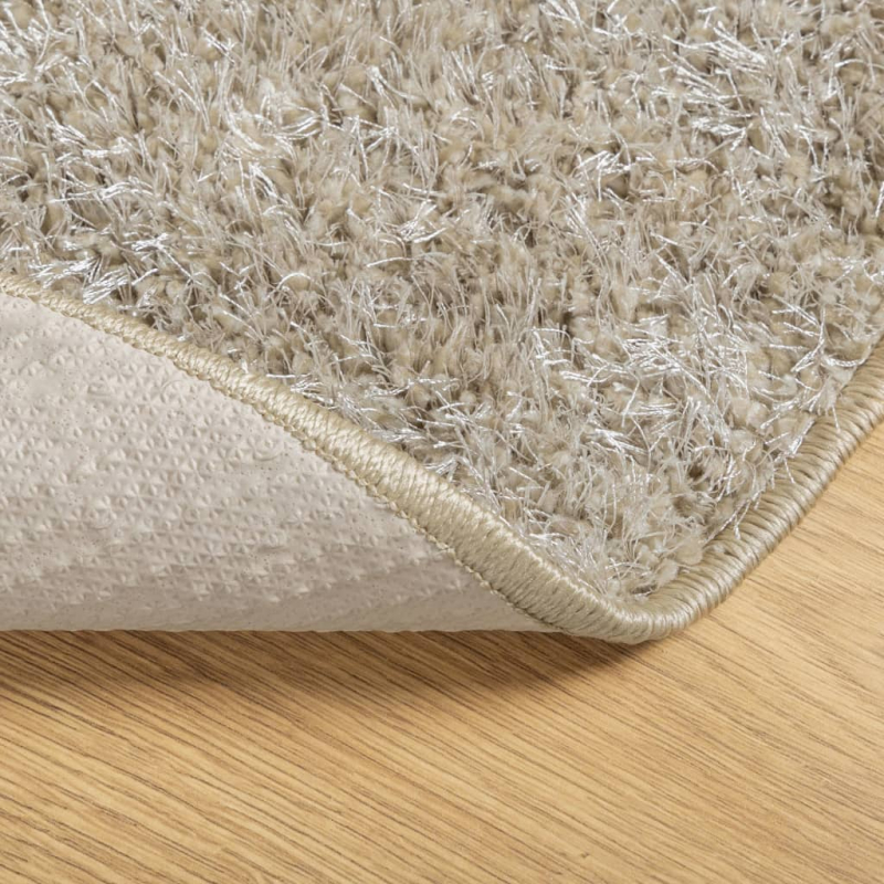 Teppich ISTAN Hochflor Glänzend Beige Ø 80 cm