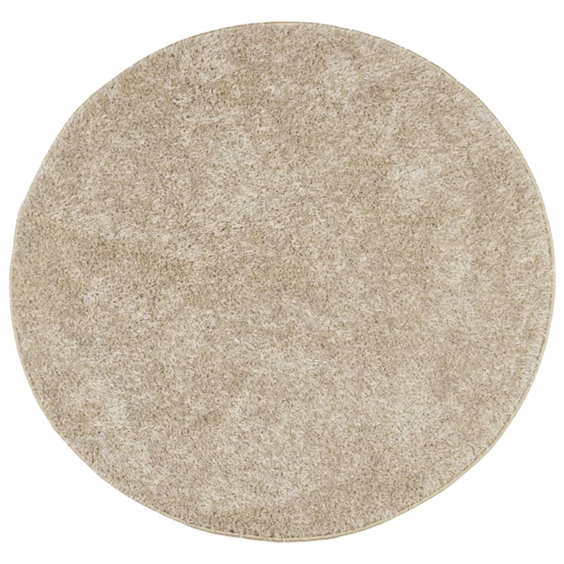 Teppich ISTAN Hochflor Glänzend Beige Ø 120 cm